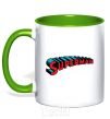 Mug with a colored handle SUPERMAN word kelly-green фото