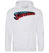 Men`s hoodie SUPERMAN word sport-grey фото