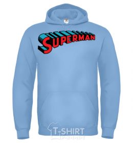 Men`s hoodie Superman logo sky-blue фото