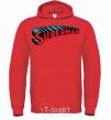 Men`s hoodie SUPERMAN word bright-red фото
