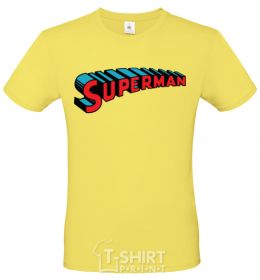 Men's T-Shirt SUPERMAN word cornsilk фото