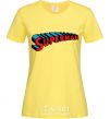 Women's T-shirt SUPERMAN word cornsilk фото