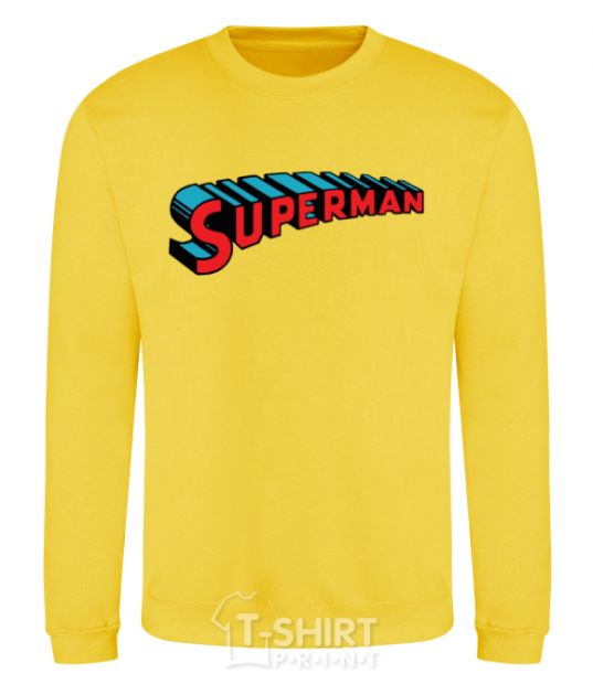 Sweatshirt SUPERMAN word yellow фото