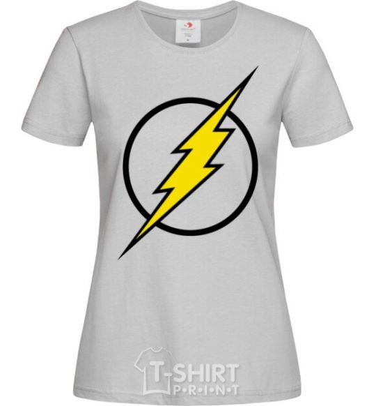 Women's T-shirt logo flash V.1 grey фото