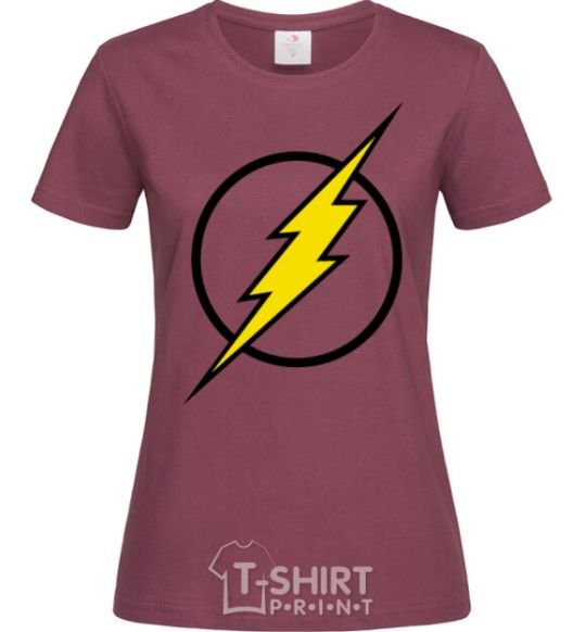 Women's T-shirt logo flash V.1 burgundy фото