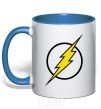 Mug with a colored handle logo flash V.1 royal-blue фото