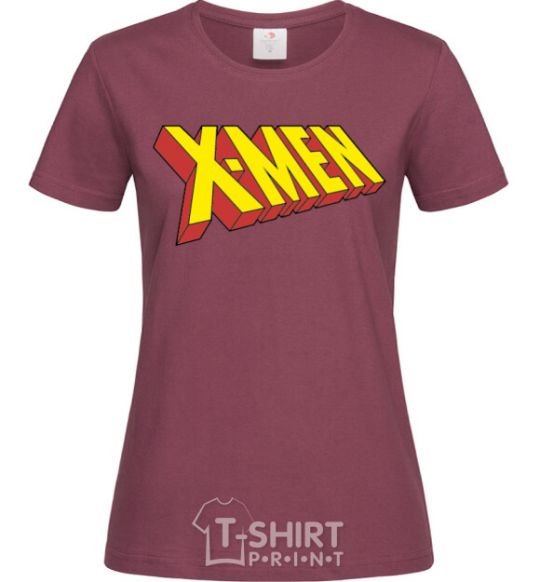 Women's T-shirt X-men burgundy фото
