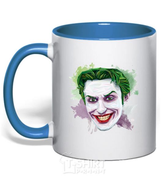 Mug with a colored handle Joker paint royal-blue фото