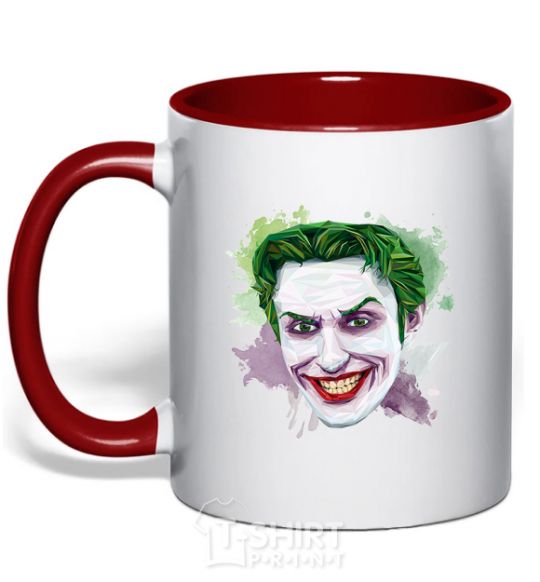 Mug with a colored handle Joker paint red фото
