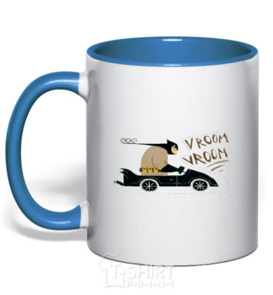 Mug with a colored handle Batmobile royal-blue фото