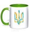 Mug with a colored handle Trident weavy gerb kelly-green фото