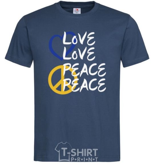 Men's T-Shirt LOVE PEACE navy-blue фото