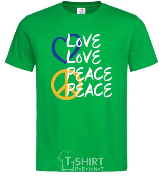 Men's T-Shirt LOVE PEACE kelly-green фото
