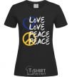 Women's T-shirt LOVE PEACE black фото