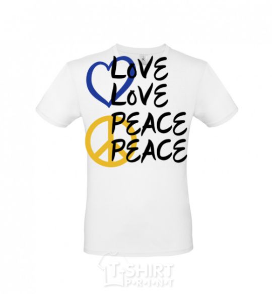 Men's T-Shirt LOVE PEACE White фото