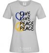 Women's T-shirt LOVE PEACE grey фото