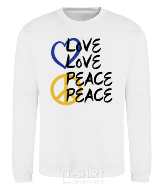 Sweatshirt LOVE PEACE White фото