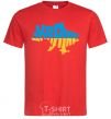 Men's T-Shirt UKRAINE MAP red фото