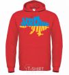 Men`s hoodie UKRAINE MAP bright-red фото