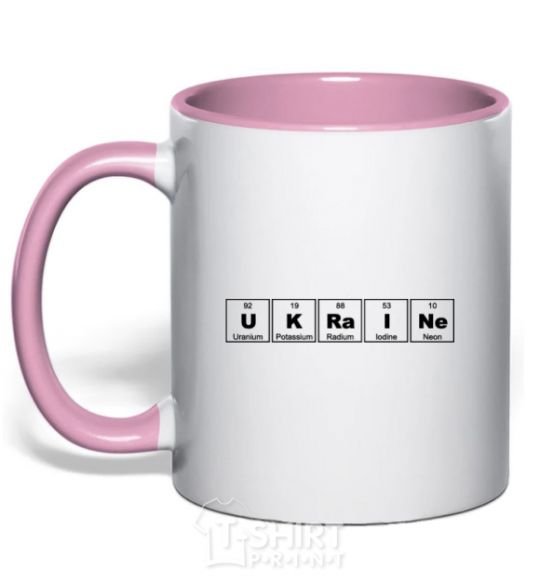 Mug with a colored handle Ukraine Table light-pink фото