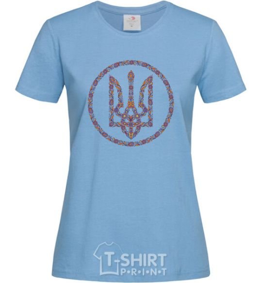 Women's T-shirt ROUND GERB sky-blue фото