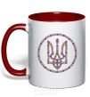 Mug with a colored handle ROUND GERB red фото