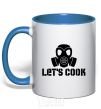 Mug with a colored handle Let's cook royal-blue фото