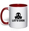 Mug with a colored handle Let's cook red фото