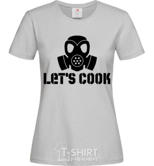 Women's T-shirt Let's cook grey фото