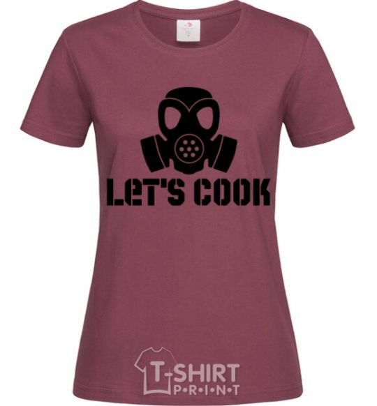 Women's T-shirt Let's cook burgundy фото