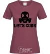 Women's T-shirt Let's cook burgundy фото
