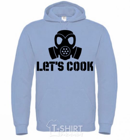 Men`s hoodie Let's cook sky-blue фото