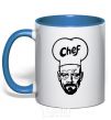 Mug with a colored handle Chief royal-blue фото