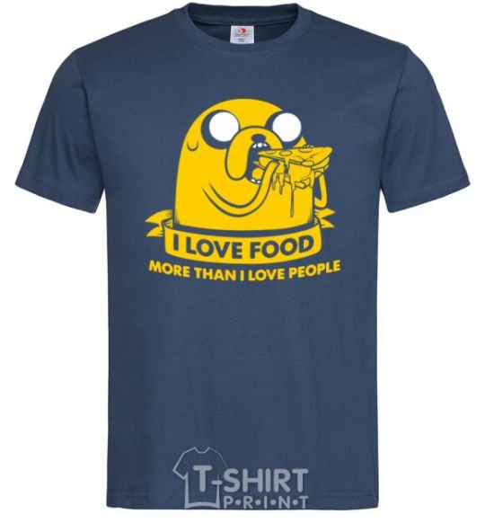 Men's T-Shirt I love food navy-blue фото