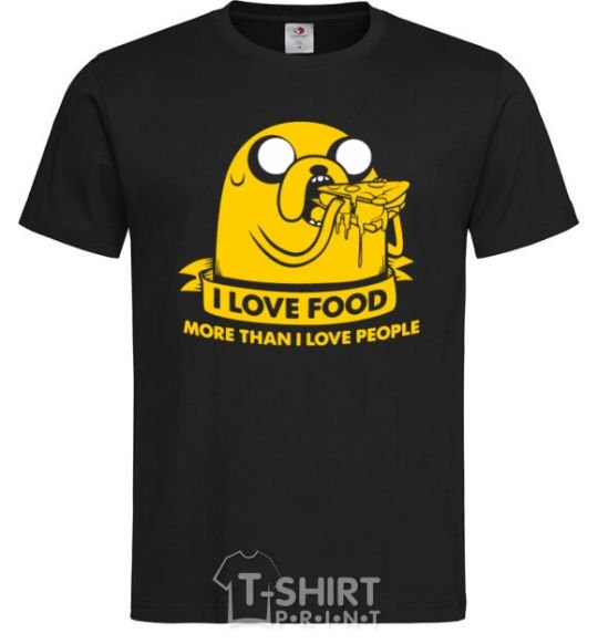 Мужская футболка I love food Черный фото