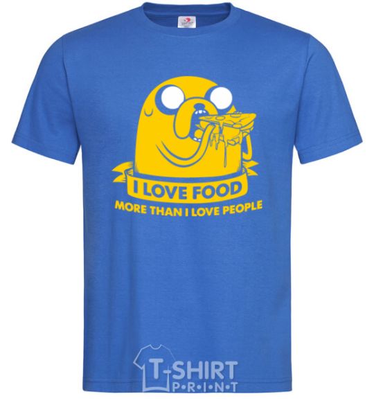 Мужская футболка I love food Ярко-синий фото
