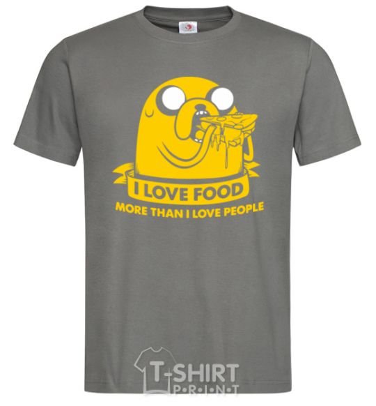 Men's T-Shirt I love food dark-grey фото