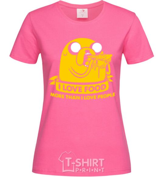 Женская футболка I love food Ярко-розовый фото