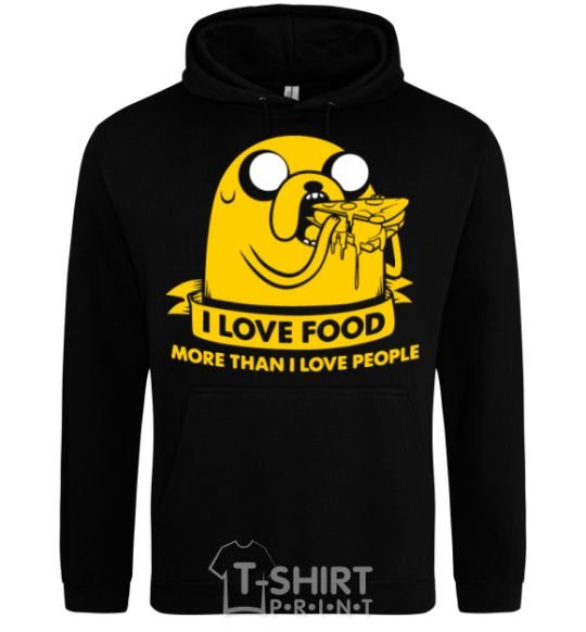 Men`s hoodie I love food black фото