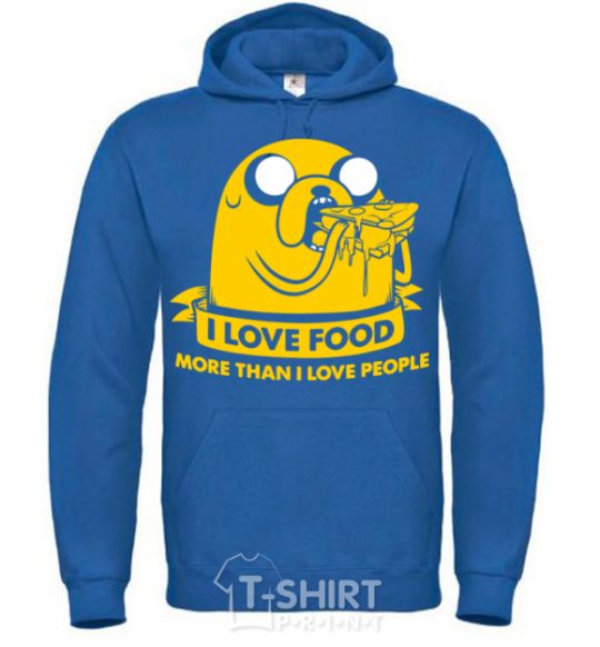 Men`s hoodie I love food royal фото