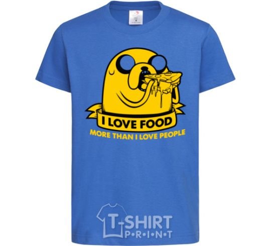 Kids T-shirt I love food royal-blue фото