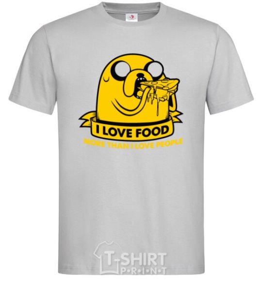 Мужская футболка I love food Серый фото