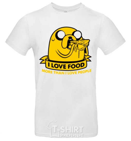 Men's T-Shirt I love food White фото