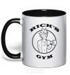 Mug with a colored handle Gym rick black фото