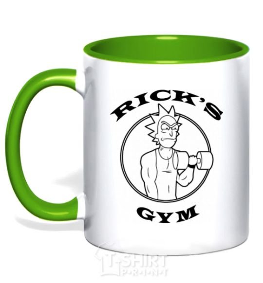 Mug with a colored handle Gym rick kelly-green фото