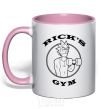 Mug with a colored handle Gym rick light-pink фото