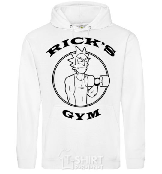 Мужская толстовка (худи) Gym rick Белый фото