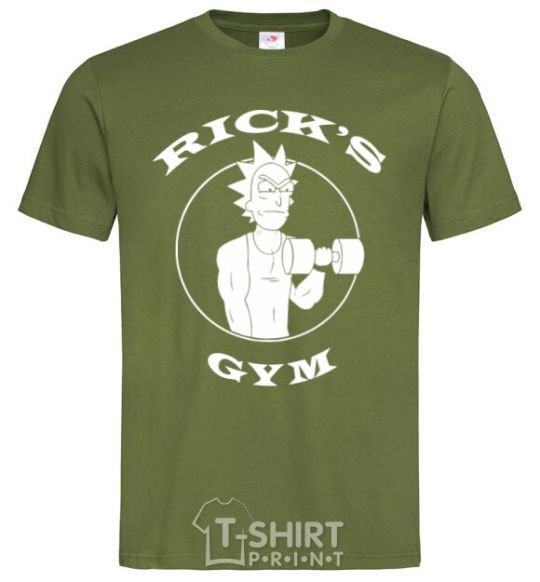 Мужская футболка Gym rick Оливковый фото