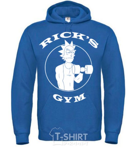 Мужская толстовка (худи) Gym rick Сине-зеленый фото