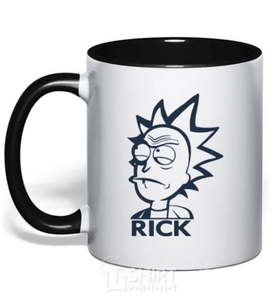 Mug with a colored handle RICK black фото